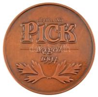 Fritz Mihály (1947-) 1994. "125 éves Pick Szeged" kétoldalas bronz emlékérem sérült tokban...