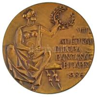 Kiss Nagy András (1930-1997) 1966. "VIII. Atlétikai Európa Bajnokság Budapest" bronz emlékérem tokban (53mm) T:UNC patina