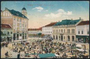 1916 Eszék képeslap lila cenzúrával, "OSIEK" - Újpest