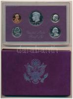 Amerikai Egyesült Államok 1984S 1c-1/2$ (5xklf) forgalmi sor eredeti tokban T:PP USA 1984S 1 Cent - 1/2 Dollar (5xdiff) coin set in original case C:PP