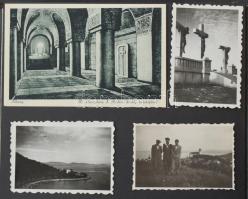 Kb. 135 db RÉGI magyar város képeslap és fotó vegyes minőségben albumba ragasztva a 30-as és 40-es é...