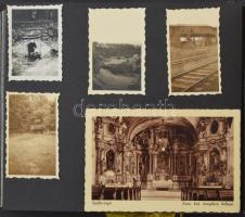 Kb. 135 db RÉGI magyar város képeslap és fotó vegyes minőségben albumba ragasztva a 30-as és 40-es é...