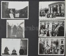 Kb. 135 db RÉGI magyar város képeslap és fotó vegyes minőségben albumba ragasztva a 30-as és 40-es é...