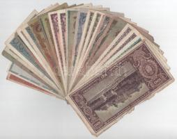 26db-os vegyes, főleg Pengőből álló bankjegytétel T:F,VG