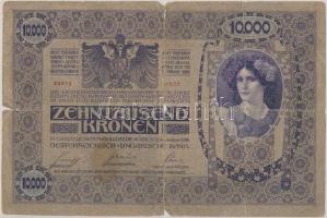 1918. 10.000K piros "MAGYARORSZÁG" felülbélyegzéssel, "1002 28613" sorszámmal, e...