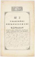 1847 A Veszprémi Székesegyázi Káptalan által kiállított magyar nyelvű okmány felzetes pecséttel