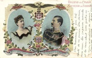 Serbian royal couple Alexander I and his wife Queen Draga (EK)