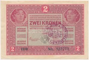 1917. 2K "1210 533773" hamis felülbélyegzéssel T:XF,VF több kisebb hajlás 
Adamo K6