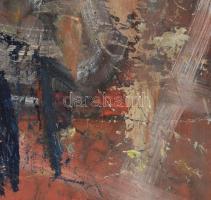 Jelzés nélkül: Dombos táj. Olaj, karton. Kétoldalas mű, hátoldala csendélet. Sérült. 70x50 cm