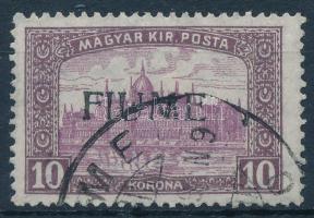 Fiume 1918 Parlament 10K H.IV. felülnyomással, Bodor vizsgálójellel (30.000)