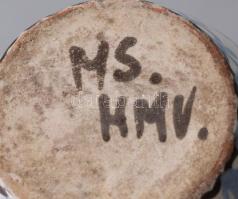 cca 1930 MS Hódmezővásárhely kerámia kisváza. Jelzett, kopott, m: 10 cm