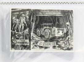 34 darab albumba rendezett ex libris, kisebb nyomtatvány, nyomódúc, fotó