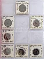 Római Birodalom 29db-os bronz érmetétel kisalakú berakóba rendezve, közte 5db, nagy valószínűséggel ...