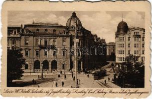 1915 Lviv, Lwów, Lemberg; Ul. Karola Ludwika i róg Jagiellónskiej / street corner, tram + &quot;K.u.k. Personalsammelstation Lemberg&quot;