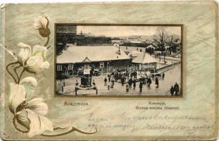 1915 Kolomyia, Kolomea, Kolomyja; Studina miejska (klasztor) / city well (monastery). Art Nouveau, floral, embossed litho (fl) + &quot;K.u.k. Infanterieregiment No. 65.