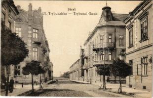 1916 Stryi, Stryj, Strij; Ul. Trybunalska / street + &quot;Rechnungskontrollabteilung der k.u.k. Quartiermeisterabteilung No. 9.&quot;