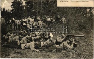 1912 K.u.k. Infanterie, Maschinengewehr-Abteilung / Osztrák-magyar gépfegyveres katonák / Austro-Hungarian military machine gun practice (ázott / wet damage)