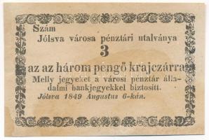 Jólsva 1849. 3kr T:VF foltos Adamo JÓL-1.2