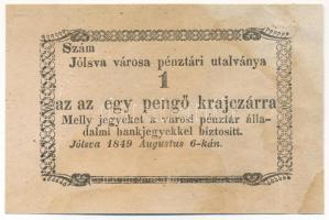 Jólsva 1849. 1kr T:VF foltos Adamo JÓL-1.1