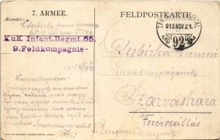 1915 Karl Freiherr v. Pflanzer-Baltin. 7. Armee s: Brück (EK) + "K.u.k. Infant. Regmt. 65. 9. F...