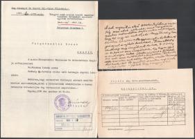 1939 Kárpátalja visszatérésével után a cseh uralom alatti magatartásukkal érdemet szerzett egyének kitüntetésére vonatkozó levelezés Ungvár város polgármestere és a megye főispánja között, a felterjeszteni kívánt személy (Kerekes István orvos) életrajzával és autográf levelével Szigorúan bizalmas pecséttel