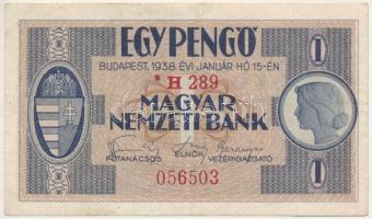 1938. 1P "* H 289 056503" T:F Hungary 1938. 1 Pengő "* H 289 056503" C:F Adamo P1A