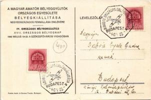1940 MABOE XVII. Bélyegnap. A Magyar Amatőr Bélyeggyűjtők Országos Egyesülete bélyegkiállítása negye...
