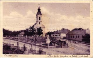 1935 Balatonkenese, Római katolikus templom, Hősök szobra, emlékmű (felületi sérülés / surface damage)