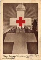 1944 A Magyar Vöröskereszt Délvidéki Kirendeltségének kiadása / WWII Hungarian Red Cross military aid propaganda postcard (Rb)