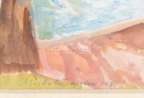 Udvary Pál (1900-1987): Miskolctapolca. Akvarell, papír, jelzett, üvegezett fakeretben, 30x42 cm