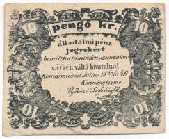 Komárom 1849. 10kr 2mm-es betűkkel T:F Hungary / Komárom 1849. 10 Kreuzer 2mm wide letters C:F Adamo KOM-3.2