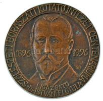 1996. "Szőlészeti Borászati Kutató Intézet Centenáriuma - I. igazgató - Dr. Istvánffi Gyula - 1896-1996" egyoldalas bronz emlékérem (98mm) T:XF