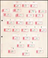 Speciális ragjegy gyűjtemény, benne tévnyomatok, különlegességek, kézzel írt szükségragjegyek stb