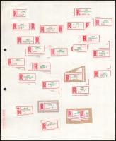 Speciális ragjegy gyűjtemény, benne tévnyomatok, különlegességek, kézzel írt szükségragjegyek stb