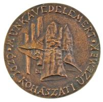 ~1960. &quot;Munkavédelemért - Ózdi Kohászati Művek&quot; egyoldalas bronz emlékérem (66mm) T:XF