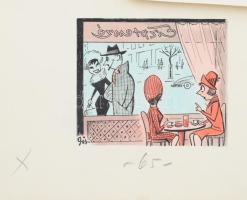 Szegő Gizi (1902-1985): össz. 12 db karikatúra. Tus, akvarell, papír, mindegyik jelzett és hátoldalá...