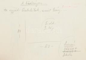 Szegő Gizi (1902-1985): össz. 12 db karikatúra. Tus, akvarell, papír, mindegyik jelzett és hátoldalá...