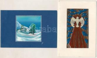 4 db MODERN üdvözlőlap, kihajtható és egyedi / 4 modern greeting cards folding and custom made