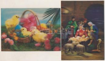 5 db MODERN 3D dimenziós képeslap vegyes minőségben / 5 modern 3D dimensional postcards in mixed qua...