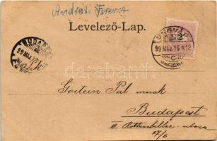 1899 (Vorläufer) Ungvár, Uzshorod, Uzhorod; Fő utca, vendéglő, Hubschman Lipót üzlete, piac. Szencze...