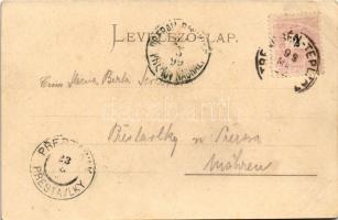 1899 (Vorläufer) Trencsénteplic, Trencianske Teplice; Villa Petőfi. Fr. Bures kiadása (EK)