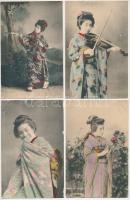 35 db RÉGI használatlan japán képeslap gésákkal / 35 pre-1945 unused Japanese postcards of geishas