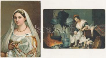 5 db RÉGI Stengel litho művész képeslap vegyes minőségben / 5 pre-1945 Stengel litho art postcards i...