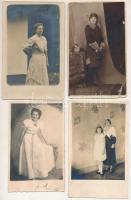 17 db RÉGI fotólap, képeslap hölgyekről vegyes minőségben / 17 pre-1945 postcards, photos about ladies in mixed quality