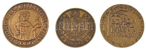 3db klf emlékérem, közte Soltra E. Tamás 1992. "200 éves a soproni magyar nyelvű színjátszás / ...