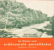 Egri Főkáptalan monori erdőnyaraló parcellázása Budapest mellett. Prospektus, cca 1955.