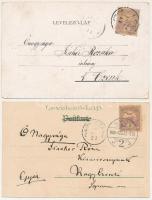 2 db RÉGI virágos litho üdvözlő motívum képeslap / 2 pre-1945 flower greeting motive postcards , lit...