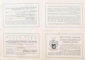cca 1930 A gróf Nádasdy Uradalmak Velencetavi Agárd Fürdőtelep parcellázása, Bp., Klösz-ny., a másik...
