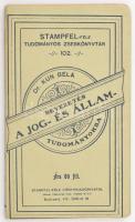 Dr. Kun Béla: Bevezetés a jog- és államtutományokba. Pozsony, Budapest, 1902, Stampfel, papírkötés.