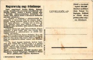 Felvidék visszacsatolásának emlékére. Áldott anyaföldünk visszajött... Vitéz Imrédy Béla, Gróf Telek...